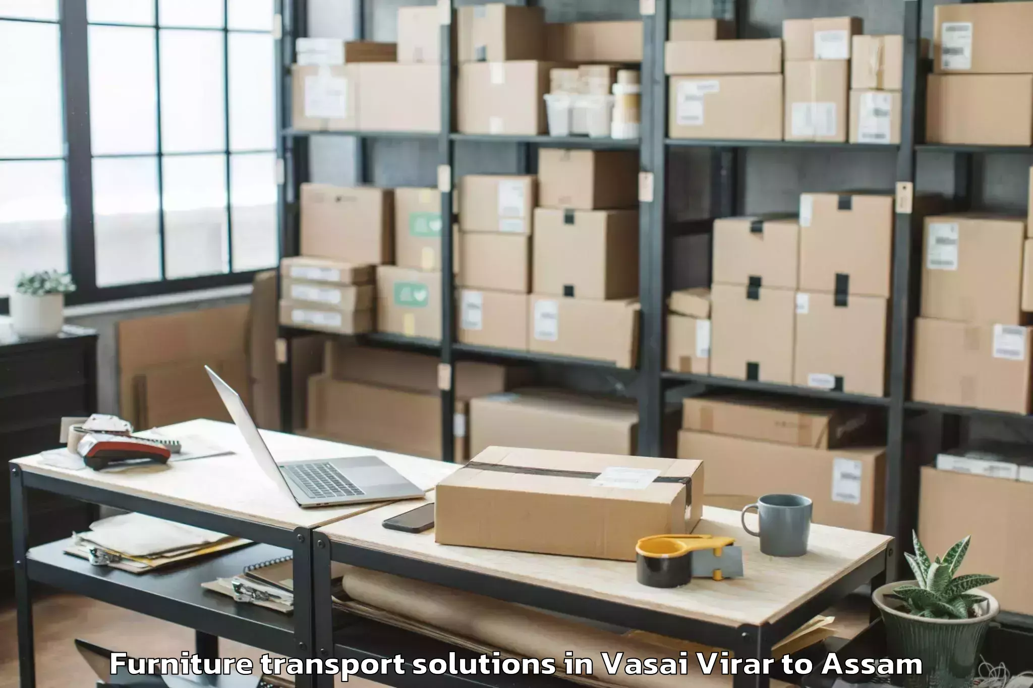 Top Vasai Virar to Barpeta Road Furniture Transport Solutions Available